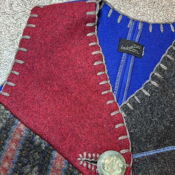 Baabaazuzu Upcycled Vintage Wool Vest Women's Small Medium Cozy Warm Hippy Boho - Picture 2 of 15